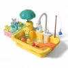 play sink with running water, kitchen sink toy, dishwasher toy