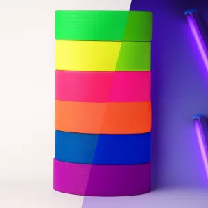neon tape, glow in the dark tape, fluorescent tape, gaffer tape, cloth tape