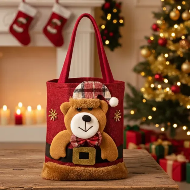 christmas gift bag, christmas cloth bag, christmas treat bags, christmas tote bags