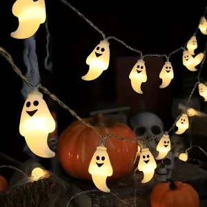 ghost string lights, halloween decor, halloween ghost lights