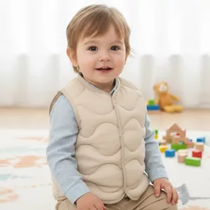 Gilet in Cotone Elegante Giacca Senza Maniche Calda per Bambini