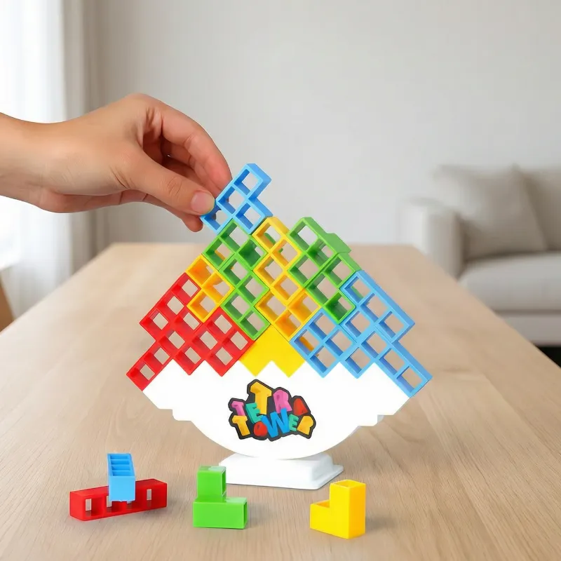 tetra tower, stacking toy, tetra tower game, tetra tower balance game, tetra tower balancing game