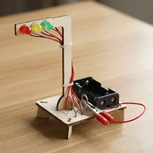 Modello di Semaforo in Legno Giocattolo Scientifico per Bambini