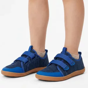 Scarpe barefoot larghe con chiusura a strappo, sneakers in mesh traspirante per bambini