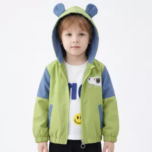 Giacca Antivento con Cappuccio Animali Carini - Impermeabile Leggera e alla Moda per Bambini