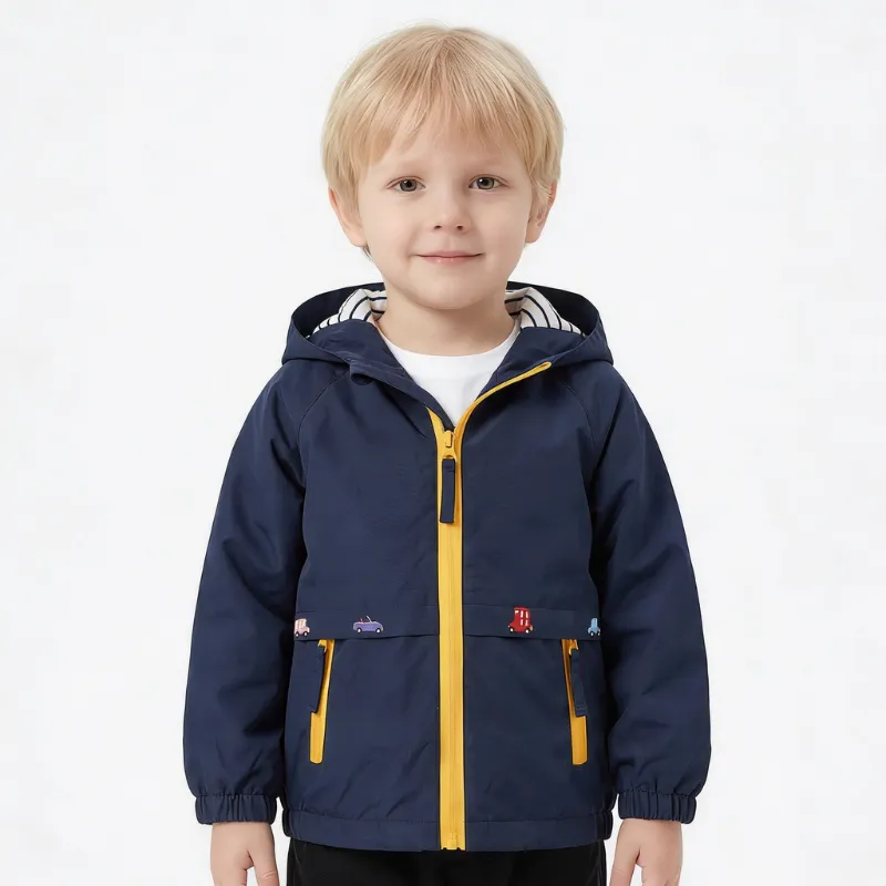 Giacca a vento leggera ed elegante in cotone con cappuccio