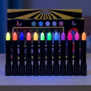 Set di 12 Pennarelli Fluorescenti UV per Viso e Corpo per Bambini