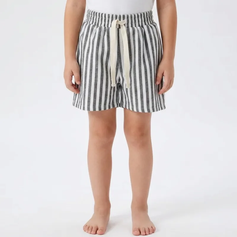 Pantaloncini estivi a righe in cotone per bambini